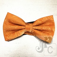 Orange Men Paisley Butterfly Design Pre-tied Bow tie Wedding Formal Party Prom