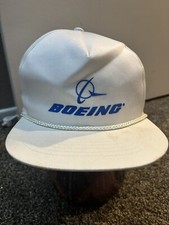 Vintage BOEING White Golf Hat Snapback NOS