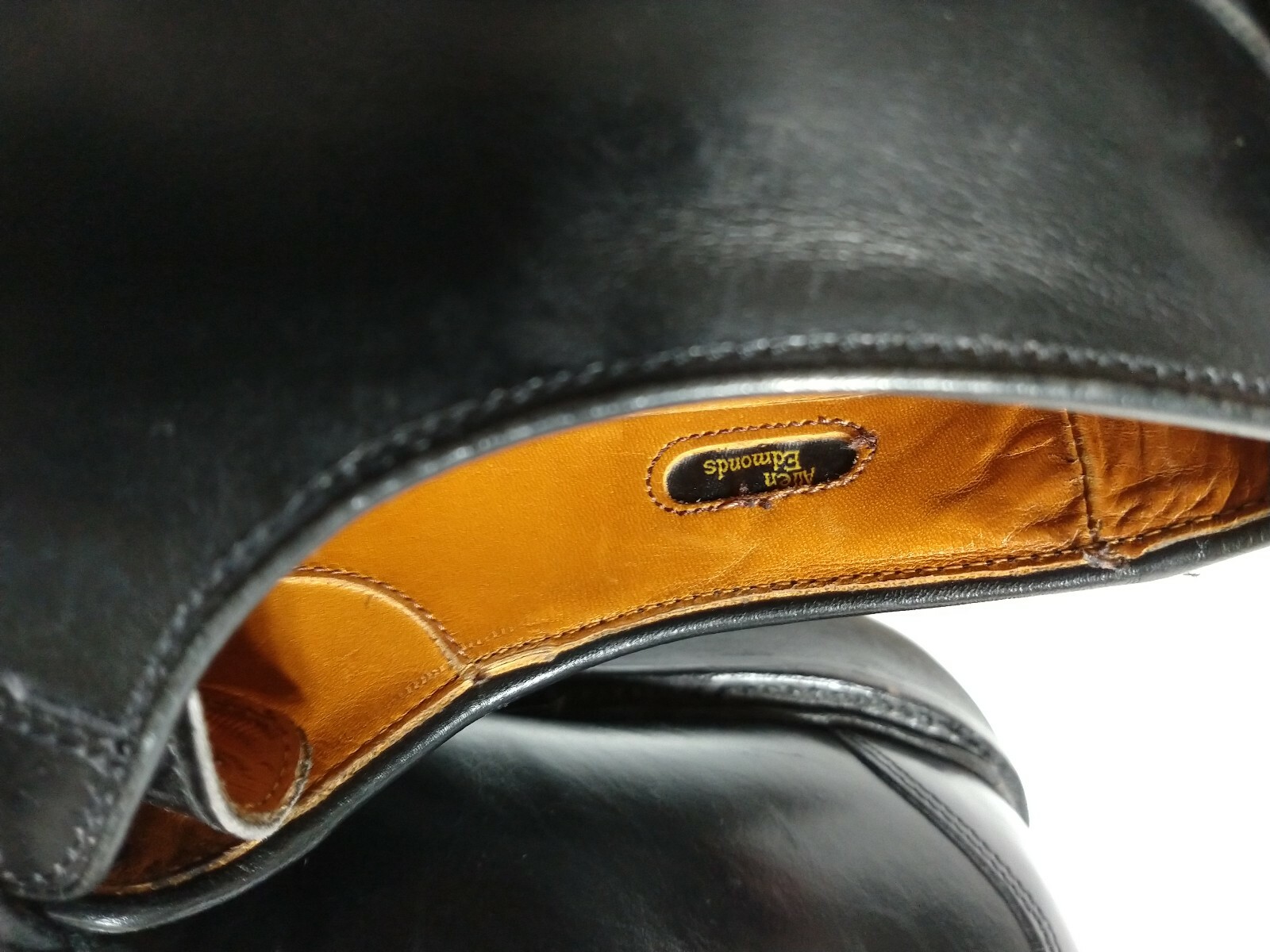 SAOLA Scarpe Allen Edmonds nere Oxford punta divisa gomma suola Vibram uomo 10 5D 1608