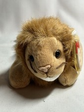 Lion Cat Roary Ty Beanie Baby Plush Toy 8" Long Stuffed Animal 1996 W/ Tag