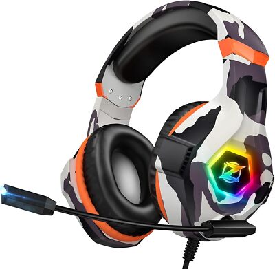 Gaming Headset for PS4 PS5 PC, 3D Surround Sound with Noise Cancelling Microphon