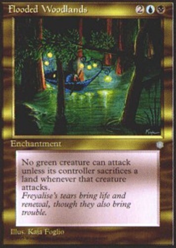 MTG - Flooded Woodlands - Ice Age - MP, English Magic FLAT RATE SHIP