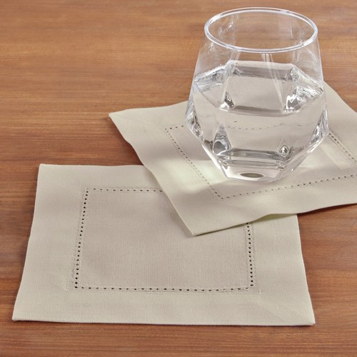 Solino Home Cotton Linen Hemstitch Cocktail Napkins 6 x 6" for Fall Dining - Picture 21 of 27