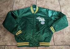 Oakland Athletics 80s 90s Vintage Chalk Line Satin Jacket Men's Medium EUC   