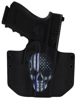 H&K Handguns - OWB Holster - Optic Ready - Skull Blue Line USA