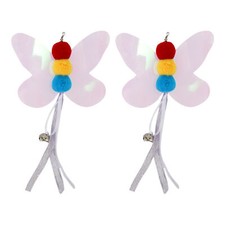 2pcs Cat Wand Replacement for Interactive Cat Wand Refill Attachments Butterfly