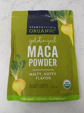 Viva Naturals Organic Maca Powder Gelatinized Peruvian Superfood 16oz Bag