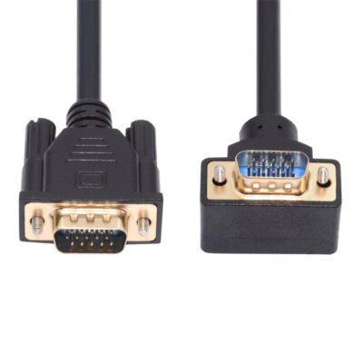 90° VGA RGB Cable Up Angled Male to Straight Male 3COAX+6C 1m/3.3ft