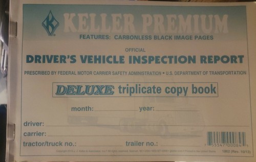 KELLER Driver's Vehicle Inspection Report Pre & Post Trip Triplicate Copy. 5 Pk - Picture 4 of 4