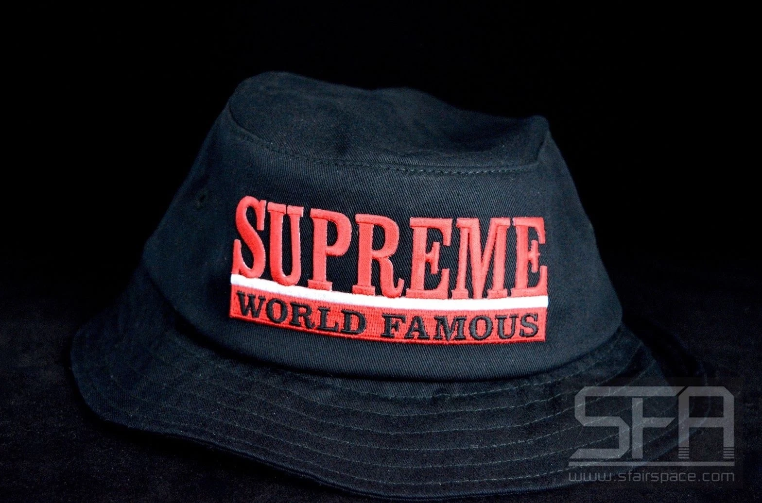 SUPREME UNIVERSITY CRUSHER HAT BLACK RED MEDIUM LARGE BOX LOGO WORLD FAMOUS SS15