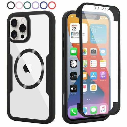 360 Front Back Screen Protector MagSafe Clear Case For iPhone 16 15 14 13 12 11