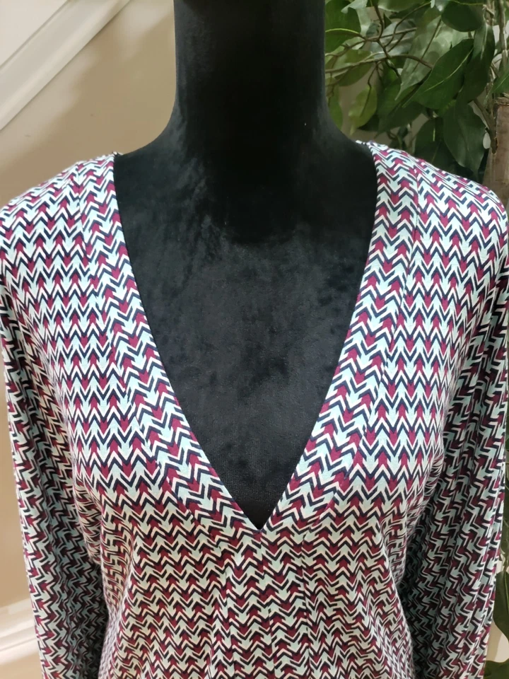 Blusa Top Informal Venus Mujer Multicolor 100% Viscosa Cuello en V Manga Larga Talla 2X Foto 4 de 4