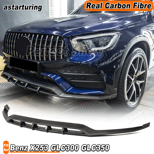 Fit For Benz X253 GLC300 GLC350 20-21 Carbon Fiber Front Bumper Lip Chin Spoiler - Picture 1 of 13