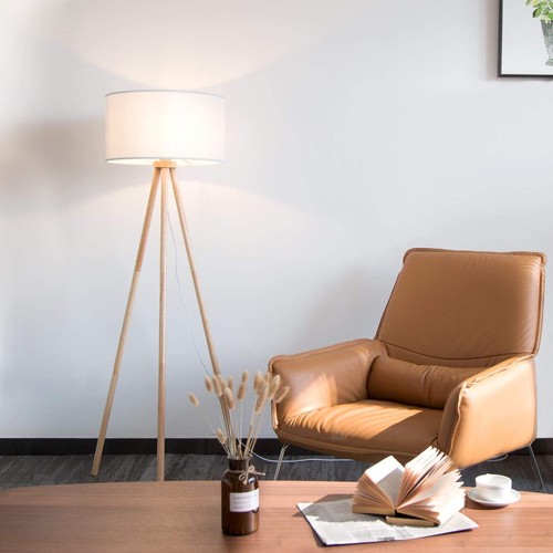 Stehleuchte skandinavische Stehlampe für Wohnzimmer Standleuchte mit Glühbirne - Bild 3 von 8