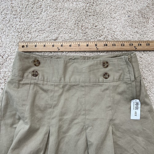 Old Navy Girls Uniform Skorts XL 14 Skirt Shorts Kaki Brown Pleated NWT - Picture 7 of 10
