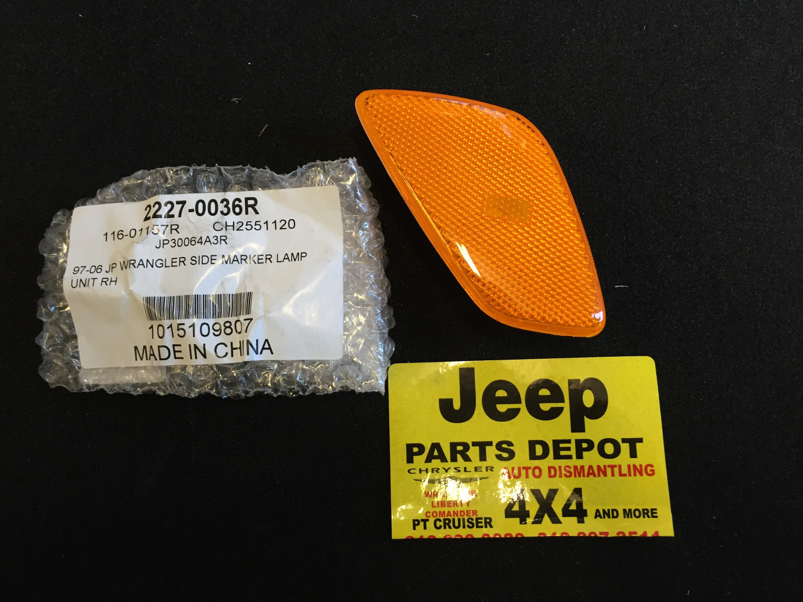 19972006 JEEP WRANGLER Side Marker Front Passenger Side RH (TJ) 4Cyl