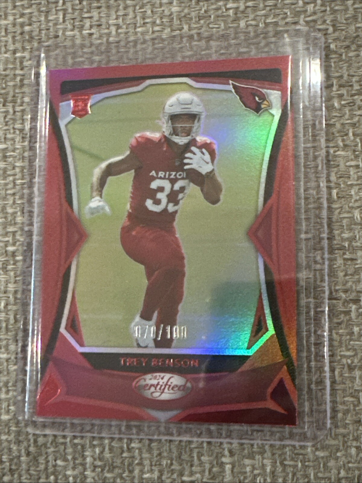 2024 Panini Certified #151 Trey Benson Red Mirror Color Match 70/100 Rookie RC