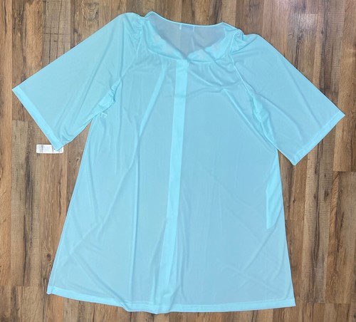 Vintage Shadowline NWT Sea Foam Teal Button Robe House Coat Women’s Plus 2x - Picture 11 of 12