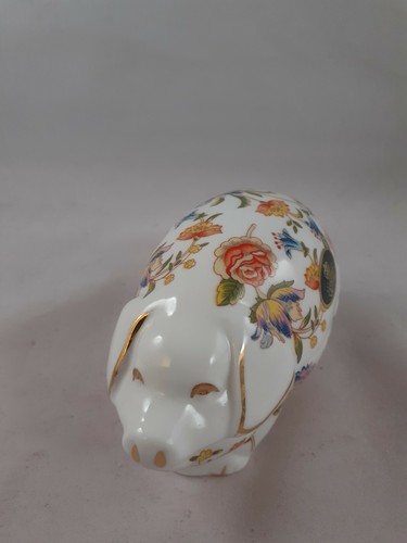 Aynsley Cottage Garden Pig Trinket Box Fine Bone China 1st Quality British - Picture 2 of 7