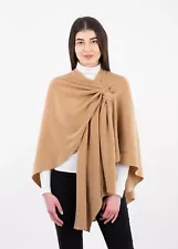 SAOL Irish Draped Shawl Wrap Lightweight Lambswool Scarf Knitted Poncho Cape