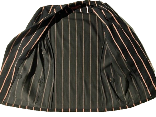 Giacca blazer vintage British GEO Hodgkinson a righe rosa nero rugby cricket scuola - Foto 9 di 21