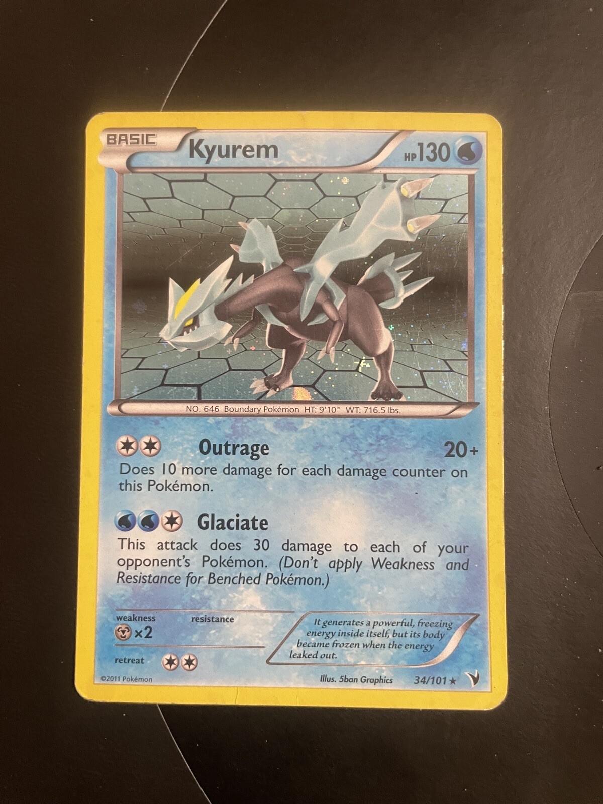 Pokemon TCG Kyurem 34/101 Holo Rare Noble Victories MP