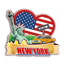 New York America Refrigerator magnet 3D travel souvenirs wood