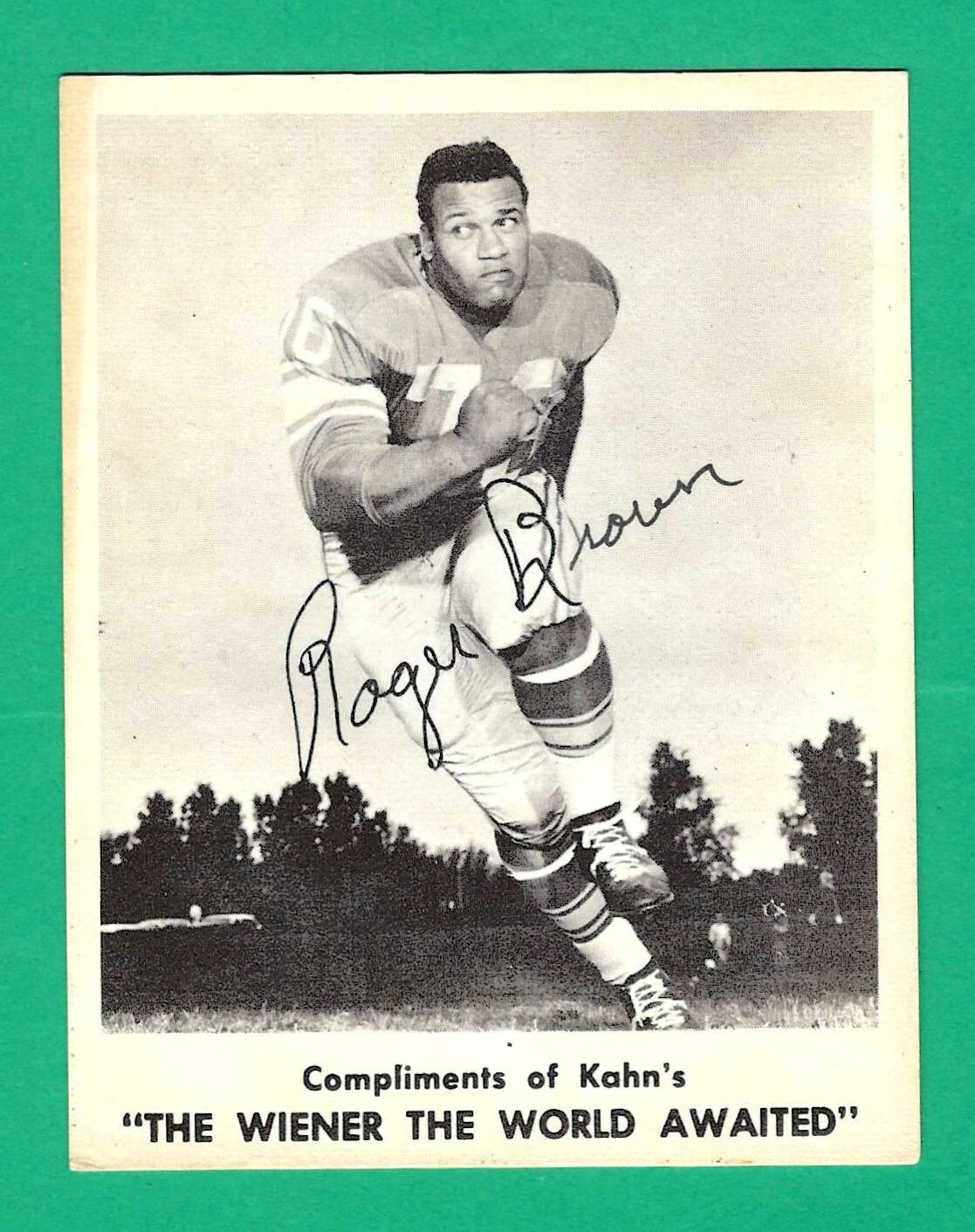 1963 Kahn's Football Roger Brown Detroit Lions