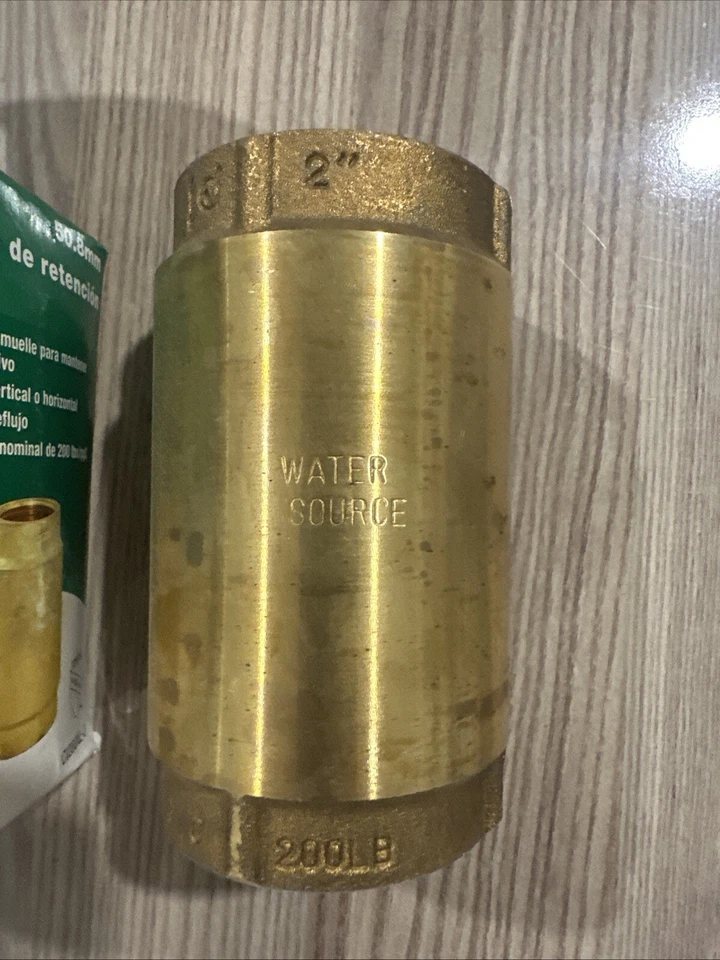 2" Brass Spring Check Valve Water Source Model  CV-200NL NEW Qty- 3 - Image 2 of 4