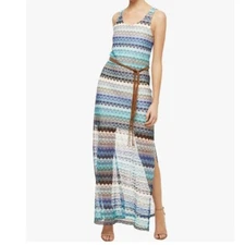 Sanctuary Maxi Dress Crochet Knit Sleeveless Casual Blue Size S Boho Vacation