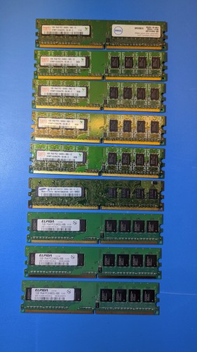 9 pcs 1GB DIMM 800 MHz PC2-6400 DDR2 Memory Hynix/Elpida/Samsung