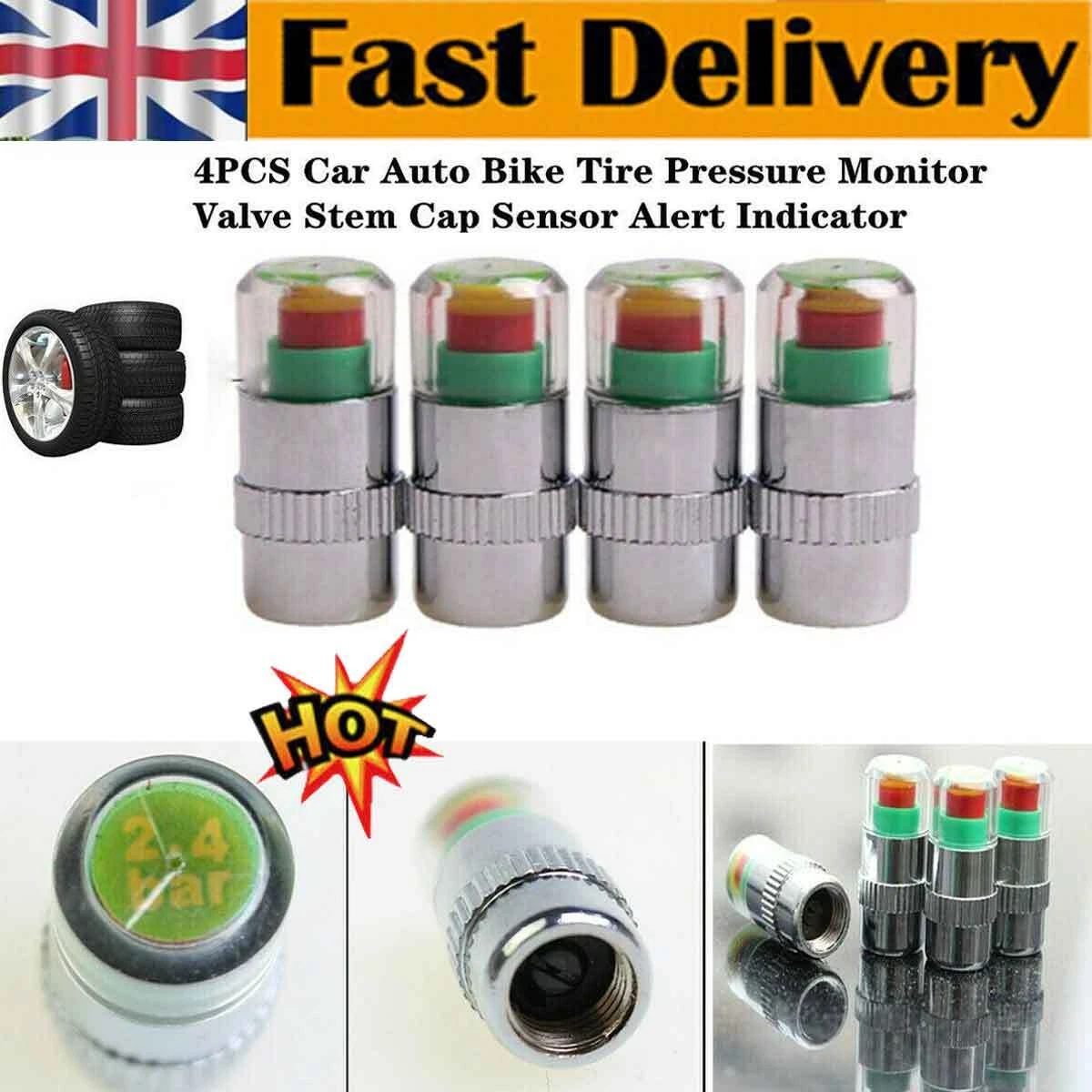 4x CAR TYRE TIRE PRESSURE MONITOR VALVE AIR CAP SENSOR INDICATOR 3