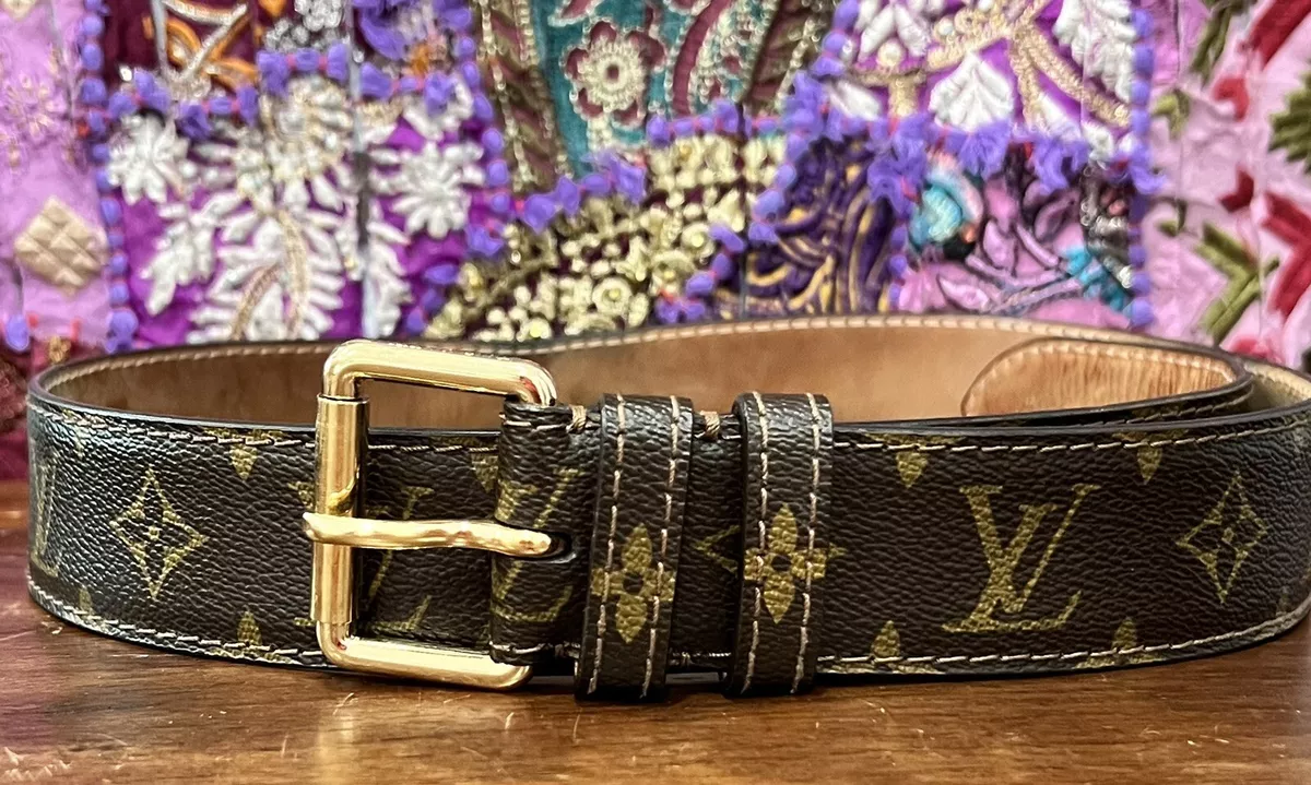 Canvas louis hotsell vuitton belt womens