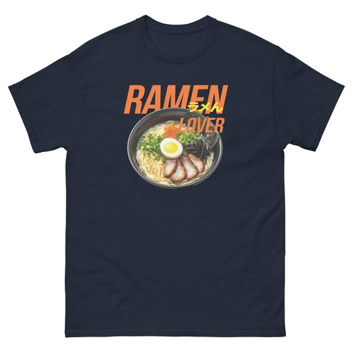 Fun Japanese Food Ramen Art Unisex Short Sleeve Graphic T-shirt - Picture 34 of 70