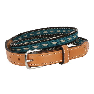 Waterfront Belt Men's Leather/Braided Content Brown/Green (formerly RRP £198.00)