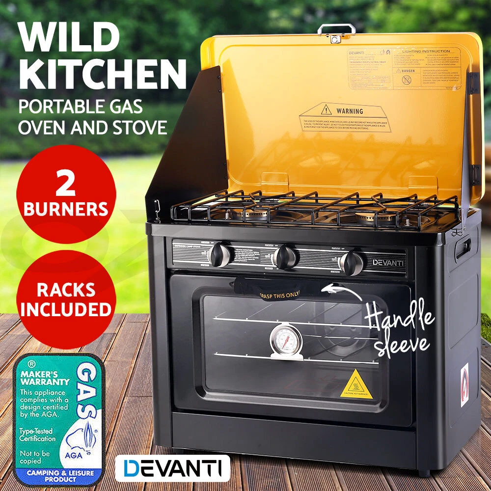 Devanti Portable Gas Oven Camping Stove LPG Gas Cooktop Picnic Outdoor |  eBay