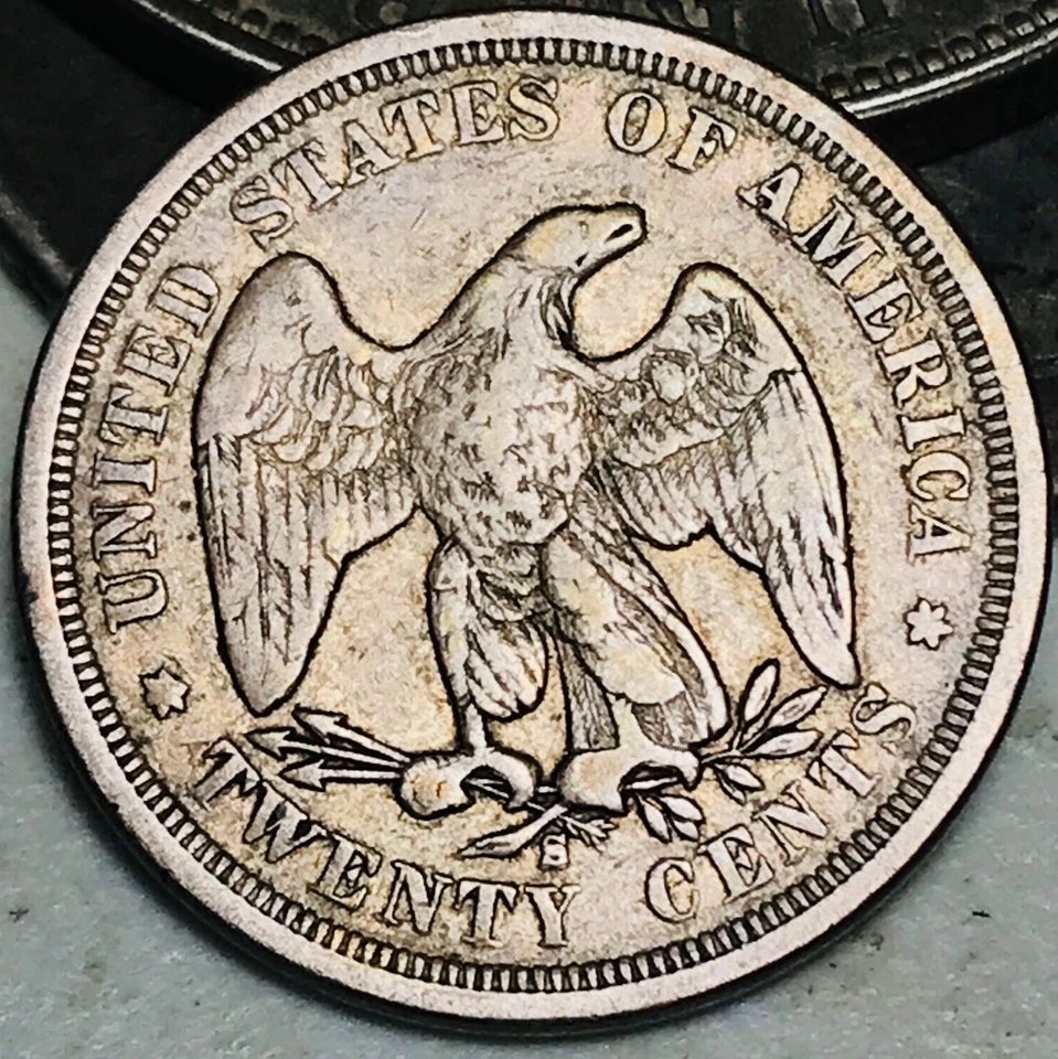 1875 S Twenty Cent Piece 20C Ungraded Choice 90% Silver US Coin CC24642 - Image 2 of 4