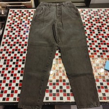 Vtg 80s 90s JEANS Black Bill Blass High Rise MOM Waisted Tapered Leg 10 M: 27x29