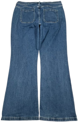 Gap Jeans Womens (35/20R) Blue 70s High Rise Flared Elastic Waist Hippie Retro