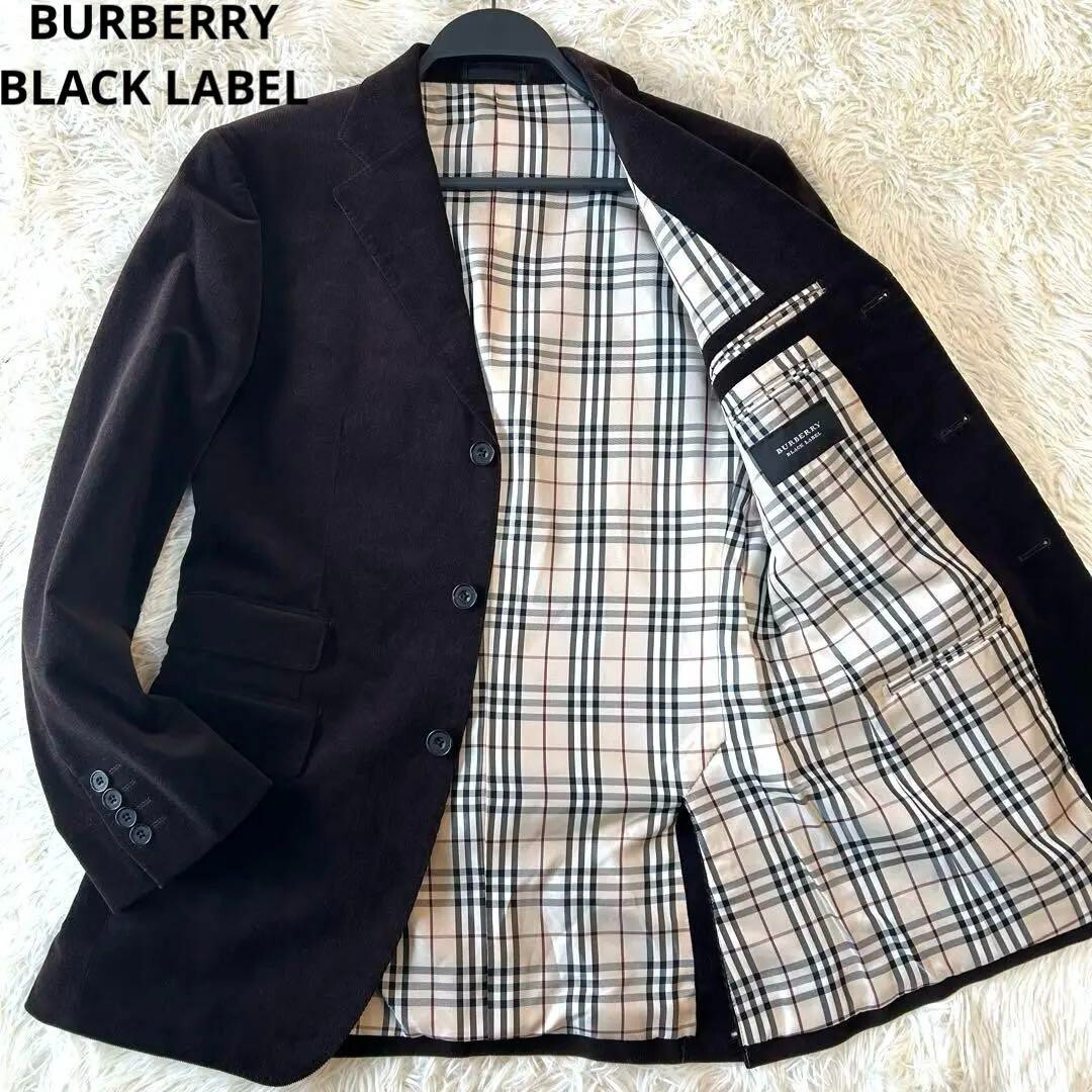 Burberry Black Label Tailored Jacket Nova Check Corduroy Cotton Men Size M Used