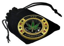 Committed Large Leaf Texas Hold'em Poker Card Weight Guard Protector w/Pouch New