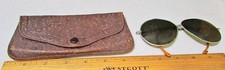 Vintage glasses and leather case, Glasses fold in middle great decor collectible