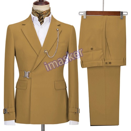 Traje Para Hombre 2 Piezas Chaqueta Traje Abrigo Novio Vestido de Boda (Blazers+Pantalones) - Imagen 10 de 41