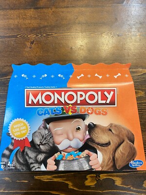 Monopoly Cats vs Dogs Board Game Family Game Night Fun NEW