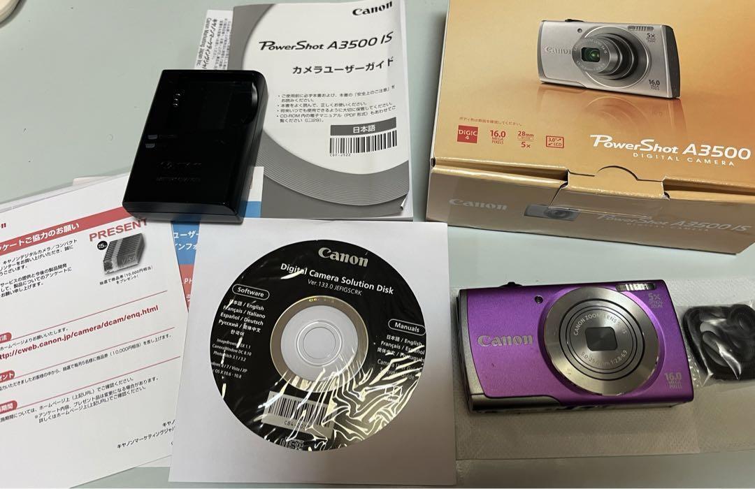 Canon PowerShot A3500 IS Digital Camera Purple Used Tested Canon PowerShot A3500 IS Digital Camera Purple Used Tested