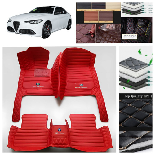 For Alfa Romeo Giulia 2017-2024 Car Floor Mats Leather Waterproof Carpets Luxury - Foto 23 di 34