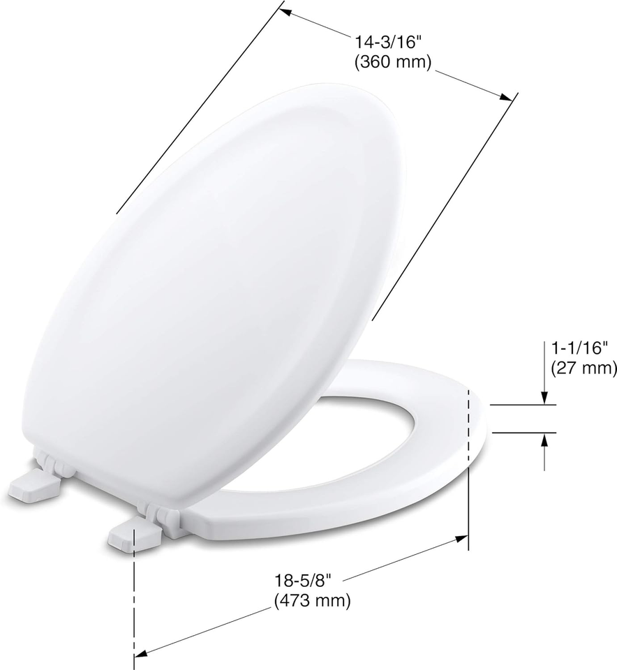 K46470 Stonewood Elongated Toilet Seat, Wooden Toilet Seat, White eBay