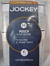 Jockey Pouch 2 Midway Briefs Gray Full Rise Large L 1147 H Fly design