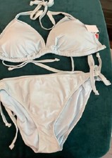 NWT LIGHT BLUE 2 Piece Bikini Swimsuit Women's Size XL AND 2X REMOVABLE PADS