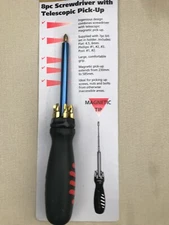 Premier/ Sealey Screwdriver Set 8pc with Telescopic Magnetic Pick-Up, Brand New
